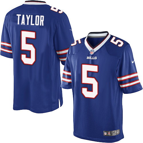 Men's Limited Tyrod Taylor Nike Jersey Royal Blue Home - #5 NFL Buffalo Bills
